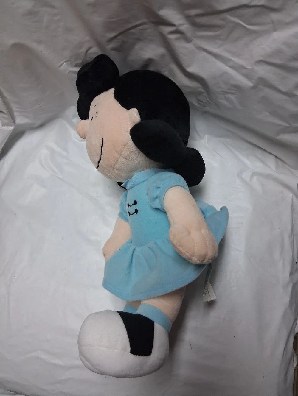 Peanuts Kohl's Blue Dress Plush Doll with Black Hair Size 14 Inches Tall - Picture 2 of 5